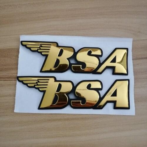 Motorcycle 3D Decorated Car Waterproof Logo Yellow Color Emblem Side Fairing Cover Stickers Decal for BSA