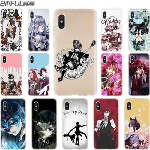 Soft Silicone TPU Case For Xiaomi Mi 10 8 9 CC9 A1 A2 A3 Lite SE MAX 3 mix 2s 5X 6X Bag Black Butler Anime