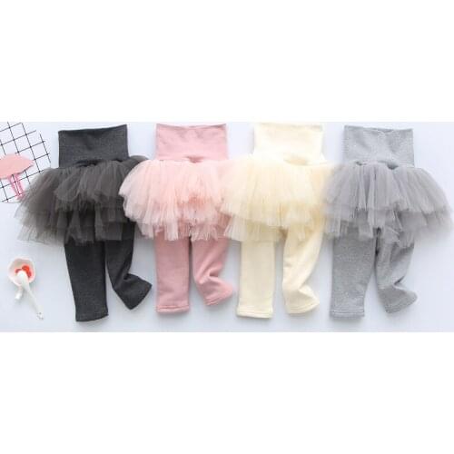 New Arrival Newborn Clothes Infant Baby Girls Mesh Pants with Tutu Cake Skirt Leggings Cotton Pencil Trousers for Kids Autumn