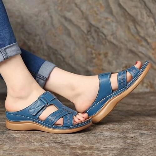 Premium Orthopedic Sandals Women Men Bunion Corrector Low Heels Walking Sandals Toe Corrector Cusion Open Toe Comfy Sandals