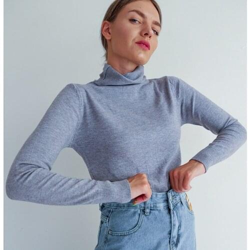 2021 Autumn Soft Cashmere turtleneck Pullovers Sweaters female Winter Korean Slim-fit pull sweater womens clothing Pullovers