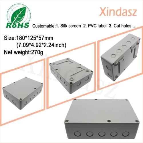 180*125*57mm plastic waterproof electrical enclosures plastic waterproof box electronic controller box