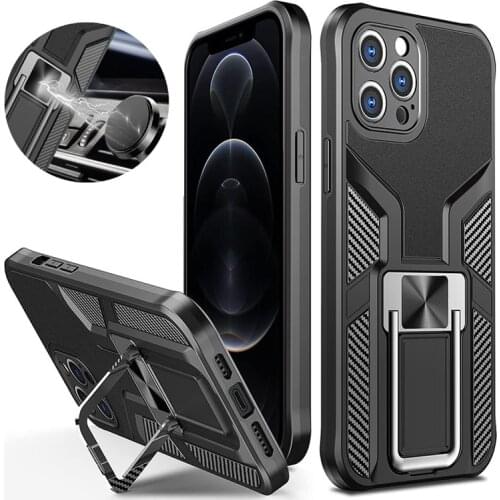 Shockproof Armor Phone Case For iPhone 11 12 Pro Max 12 Mini 7 8 Plus XR X XS Max SE 2020 11 Soft Slim Bumper Holder Back Cover