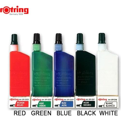Rotring Drawing ink Isograph pen ink black/blue/red/green/white 23ml 1piece