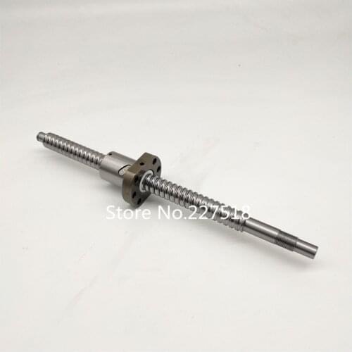 SFU1605 700mm Ball Screw Set : 1 pc ball screw RM1605 700mm+1pc SFU1605 ball nut cnc part standard end machined for BK/BF12