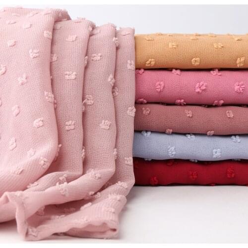 Luxuey Pom Pom Bubble Chiffon Hijab Scarf Women Long Shawl Wrap Muslim Headband Maxi Islamic Sjaal 180*70cm