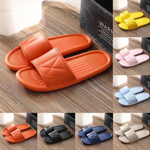 Women Thick Slippers Indoor Bathroom Slipper Soft Eva Anti-Slip Couples Home Floor Slides Ladies Summer Shoes New Slippers2021