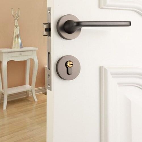 Indoor door lock bedroom solid wood door lock universal mechanical split silent door lock hardware accessories bathroom door