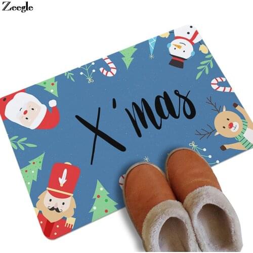 Waterproof Rubber Door Mat Christmas Cartoon Home Decor Outdoor Carpet Rug Durable Carpet Rug Anti-slip Entrance Doormat