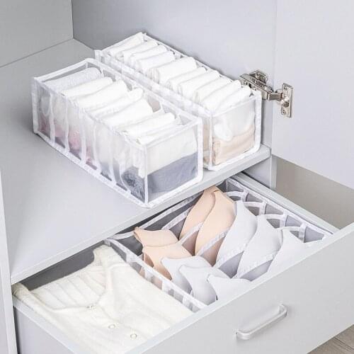 Underwear Bra Storage Bag Drawer Foldable Storage Box Home Wardrobe Clothes Organizer Red Transparent Bedroom Drawer Organizer