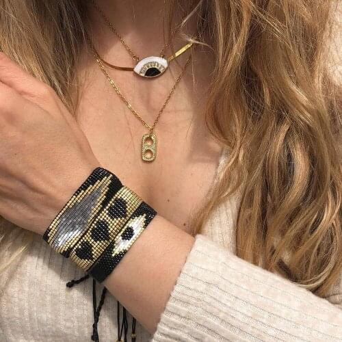 Personality Gothic Ethnic Style Demon Eye Set Miyuki Rice Beads Handmade Love Couple Bracelet Womens Hand Bracelets