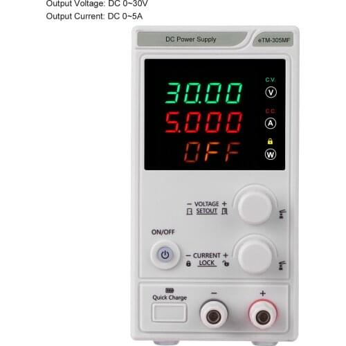 220V 0-30V 0-5A DC Power Supply Power Regulator 4-digit LED Display Voltage and Current Mini Regulated Power Supply