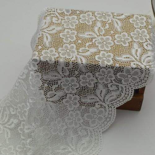 30Yards Elastic/Spandex Soft Flower Floral Lace Trim/Sewing wide:20cm