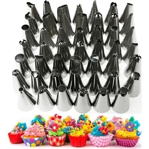 48Pcs/set Good Quality Stainless steel Icing Piping Nozzles Pastry Tips Set Cake Baking Tools Accessories Cake Decorating