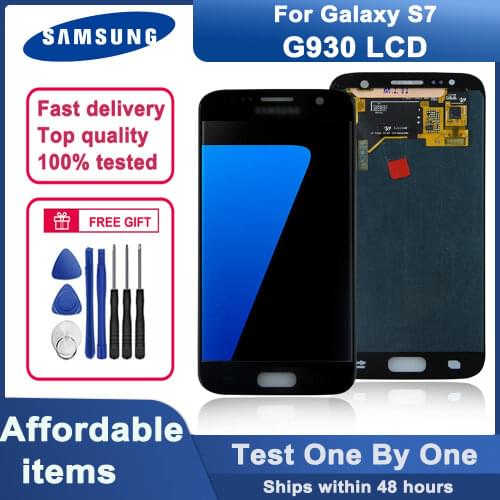 100% tested 5.1" Original super AMOLED S7 G930 LCD Display for Samsung Galaxy S7 G930 G930F LCD touch screen digitizer assembly