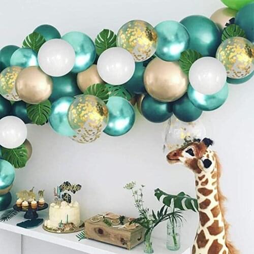 50Pcs/Set Forest Series Spring PicnicTheme Latex Balloons White Gold Green Balloon Birthday Party Wedding Balloon Decor Supplies