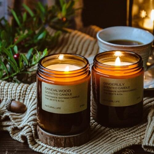 6pcs100/250ml Amber Glass Candle Jars Empty Round Cosmetic Jar for DIY Aromatherapy Wax Melts Candles Salve Lotion Cream Storage