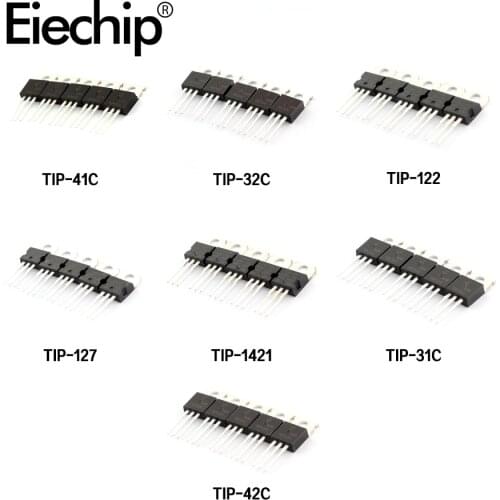 7Values*5pcs Mosfet Transistor Set TIP31C TIP32C TIP41C TIP42C TIP122 TIP127 TIP142 TO-220 Transistor Mosfet assortment Kit