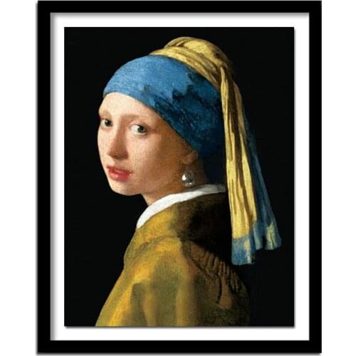 Diamond embroidery vermeer girl with pearl necklace diy diamond painting full square rhinestones decor 189TT Arts