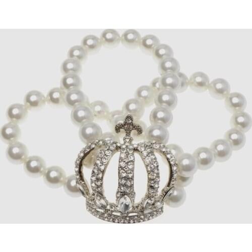 Amorita boutique design Simulated-pearl Crown Bangles
