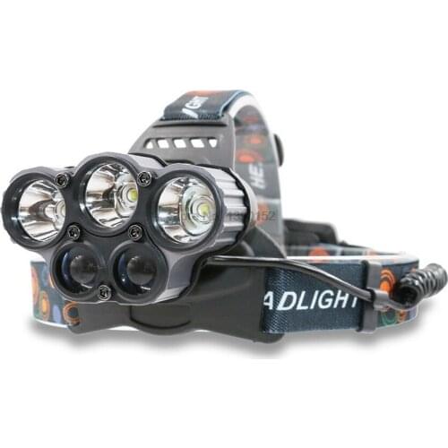 By dhl 50set 5T6 headlamp led XM L headlight 15000 lumens led head lamp camp hike emergency light fishing outdoor equipment