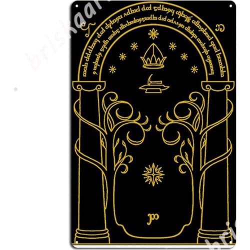 Doors Of Durin Metal Signs Wall Decor Retro Wall Mural Party Tin sign Posters