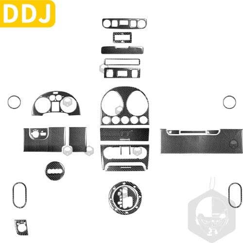 For Audi TT MK1 8N 2001-2006 Carbon Fiber Car Interior Sticker Door Handle Steering Wheel AC/CD Panel Decoration Accessories