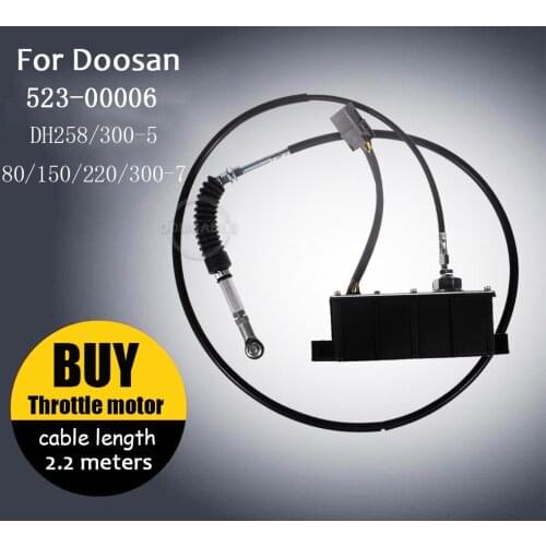 Excavator parts for doosan 523-00006 DH300-7 DH360-5 Square Throttle motor cable length 2.2 meters