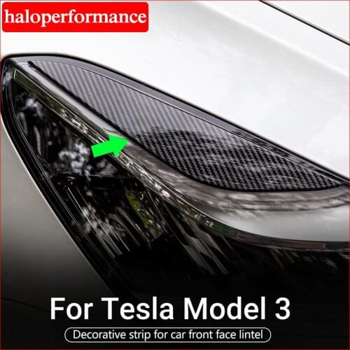 Haloperformance Model3 Lamp Eyebrow Front Light Eyebrow For Tesla Model 3 Carbon Fibre ABS Decorative Strip Accessories Three Y