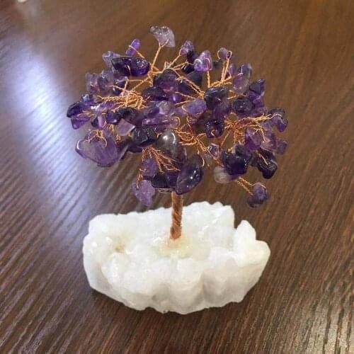 Natural crystal cluster stone crystal tree feng shui decor gift