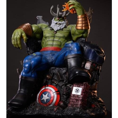 Cool Private Customs GK Toys Statue Handmade 1/4 Scale Throne War King Green Huulk Figures Resin Model