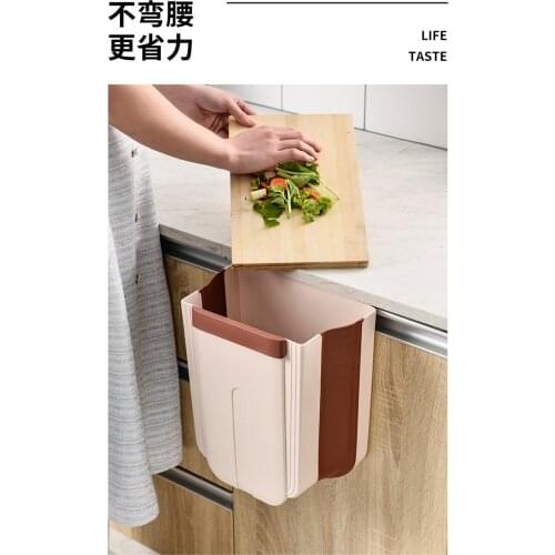 Kitchen folding garbage can plastic retractable garbage box vehicle mounted garbage can storage and sorting box