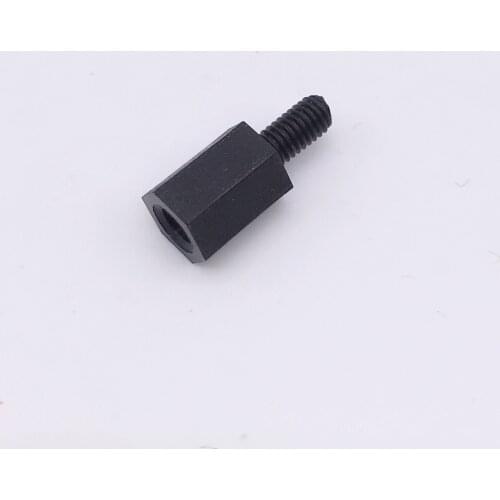 M3x8+6 Spacer Screws Hex Standoff Nuts Male to Female Plastic Nylon Accessories Black Pack 100