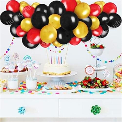 30pcs Mix Colors Party Balloons Set arch Red, Gold, Black latex balloons kids gifts party decorations Globos Supplies