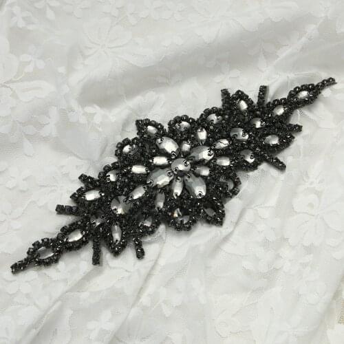 One Piece Handmade AB rhinestone applique red rhinestone pieces blue crystal pieces for bridal sash DIY