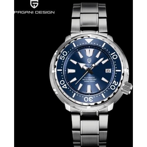 PD-1695 PAGANI DESIGN Brand New Mens Diving Automatic Watch Sapphire Glass Stainless Steel Waterproof Mens Mechanical Watch Cl