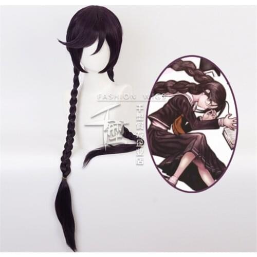 Touko Fukawa Black Color Wig Danganronpa: Trigger Happy Havoc Cosplay Long Wig Hair Synthetic Cosplay Wig 100cm