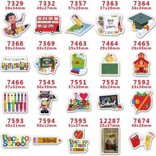 DIY Craft Supplies Sewing Accessories Cartoon Back To School Printed Planar Resins Mold 10 Pieces. PR-7329