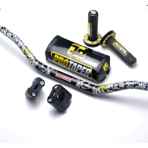 PRO Taper 1 1/8" Fat Bar 28.5MM Handlebars+Grips+Bar Clamps+Bar Pad Motorcycle MX Motocross Pit Dirt Bike EXC CRF YZF250