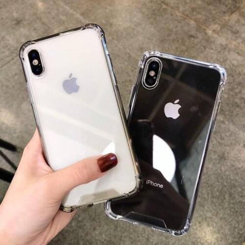Shockproof Bumper Transparent Silicone Phone Case For iPhone X XR XS Max 8 7 6 6S Plus Clear protection TPU Cover For 11 Pro Max