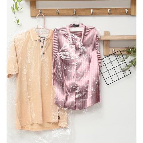 Transparent Plastic Clothes Dust Cover Coat Waterproof Bag And Shop Bag Disposable Hanging Dry Cleaning Clothes Dustproof S2A1