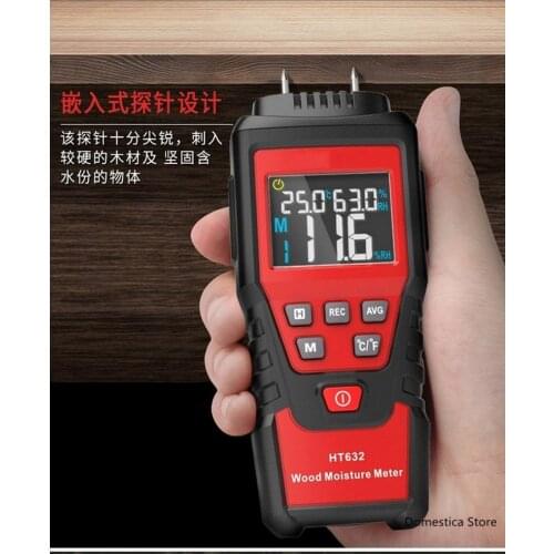 Wood Moisture Tester HT632 Hand Tools Wood Humidity Tester Timber Damp Detector with Large LCD Display New Arrival Tester