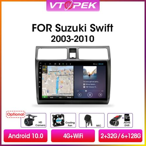 Vtopek 2din Android 9.0 Car Radio Multimidia Video Player Navigation GPS For Suzuki Swift 2003-2010 Head Unit 2 din Split Screen
