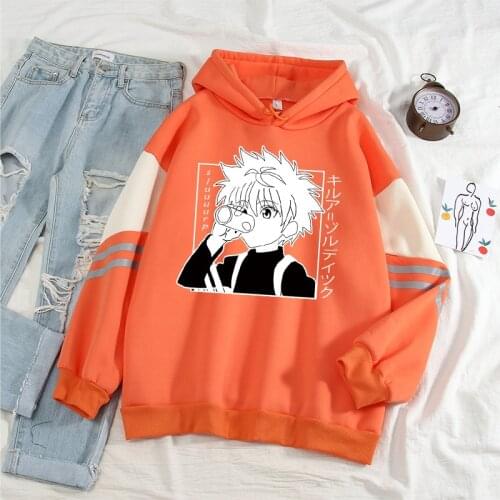 Hunter X Hunter Women Pullovers Hoodies Sweatshirts Killua Zoldyck Hisoka Anime Hoody Akatsuki Clothes Streetwear Pullover Tops