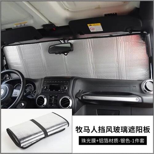 For Jeep Wrangler 2007-2017 1 Set Car Front Windshield Cover Sun Shade Cover Visor Window Sunlight UV Protect Reflector