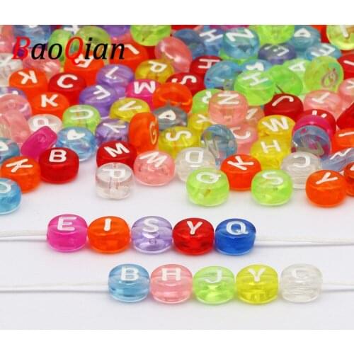 100-500pcs Color Transparent Acrylic Loose Beads For Bracelet Necklace Jewelry Making Handmade Childrens Toys DIY Love Gift