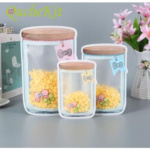 12Pcs Portable Mason Jar Bags Plastic Ziplock Bag Reusable Seal Food Saver Storage Bags Organizer Snack Nuts Bag Kitchenware