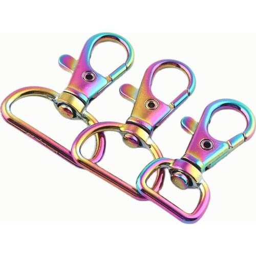 13-25MM Rainbow Swivel Clasps Hook Hardware,Lobster Buckle Purse Bag Handbag Webbing Clip,Dog Collar Clip,Lanyard Trigger Claw