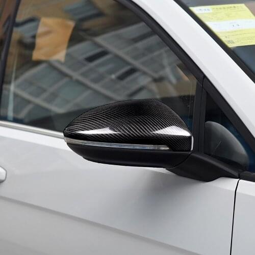 2PCS Carbon Fiber Car Wing Mirror Cover Rearview Mirror Caps Replacement Fit For Golf 6 MK6 R VI 2009-2013