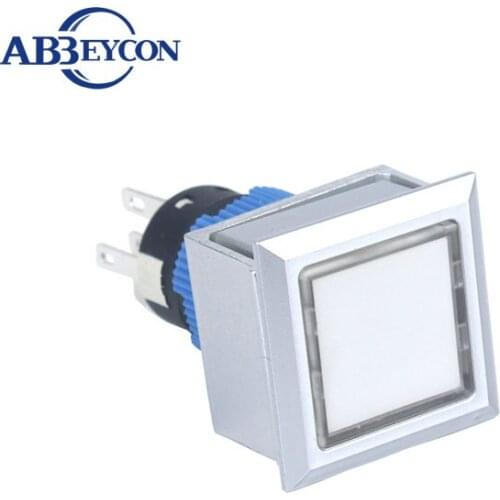 2238Z IP67 22mm PA66 latching pin type push button switch plastic 22mm square switch